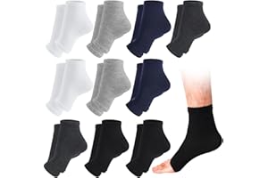 Twistover 10 Pairs Men Toeless Socks Open Toe Flip Flop Pedicure Socks for Sandals Running Yoga Spa