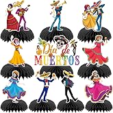 DTOFOOT 10Pcs Dia De Los Muertos Table Centerpieces Decorations | Day of The Dead Honeycomb Centerpieces for Table, Halloween Party Supplies