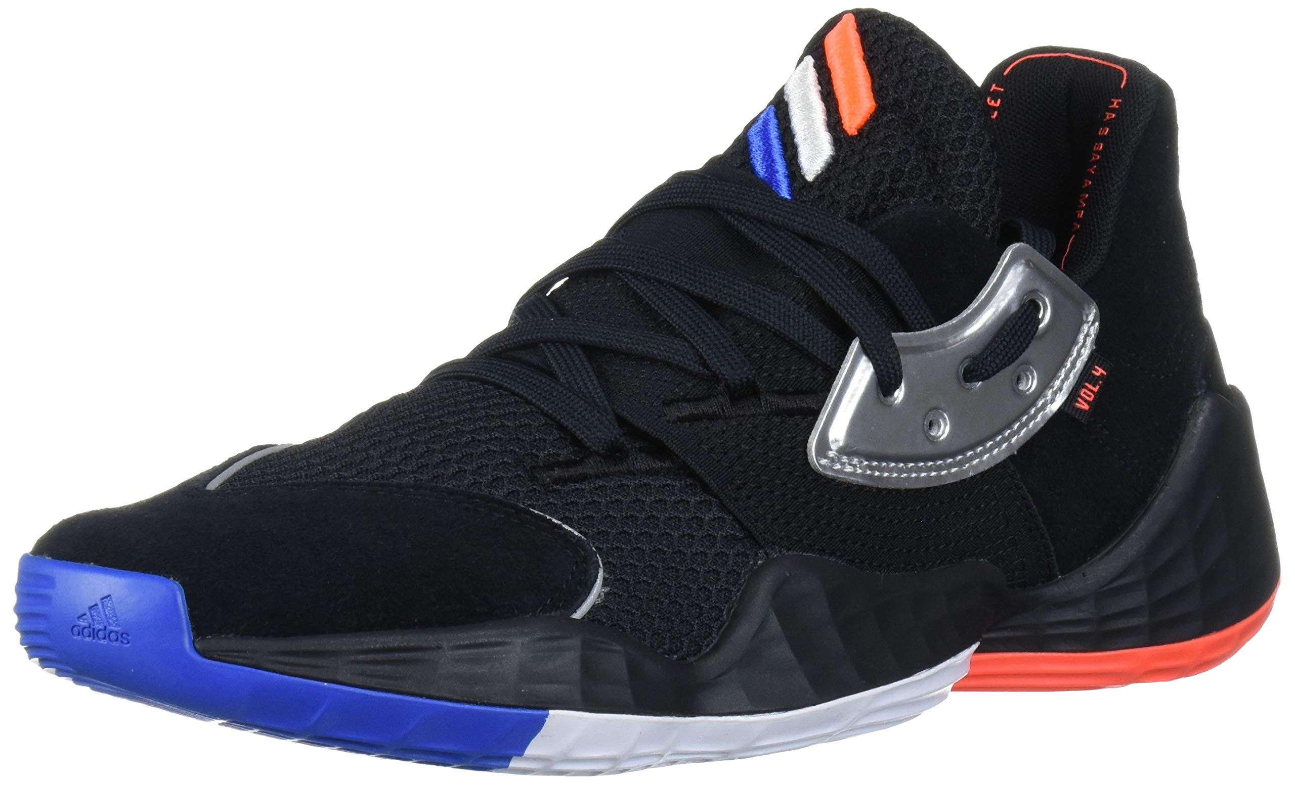 Adidas Crazy X 4 Zapato deportivo para hombre, Core Black/Silver Met./ Bright Blue, 10 Standard US Ancho US