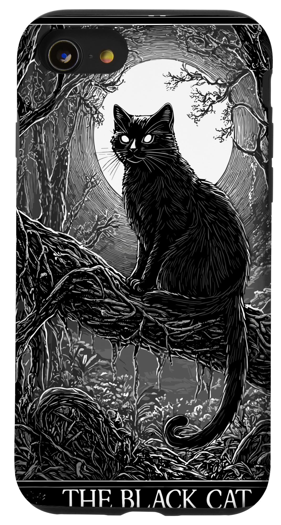 The Black Cat Tarot Card Vintage Gothic Halloween Cat Owner Case for iPhone SE (2020) / 7 / 8