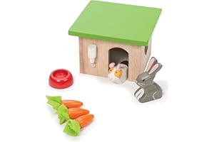 Le Toy Van - Adorable Wooden Daisylane Bunny & Guinea Accessories Play Set for Dolls Houses | Girls Dolls House Furniture Sets - Suitable for Ages 3+ (ME045)