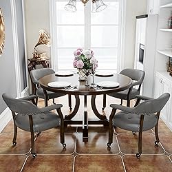 JESONVID Set of 4 Dining Leather Chairs with