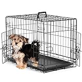 Sweetcrispy 24 Inch Double Door Small Dog Crate