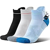 BRISIRA Bamboo Viscose Compression High Ankle Socks Men Women Cushioned Anti Blister HIking Golf Arch Support Running Socks