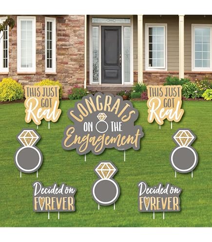 WeBenison 'We're Engaged' Gartenflagge – Doppelseitig, Wetterfest, Perfekt Für Verlobungsfeiern Im Garten