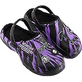Wednesday Addams Merch Soft Clogs, Gifts for Teens Girls Women, Sherpa Lining and Decorative Accents, Non‑Slip House Shoes