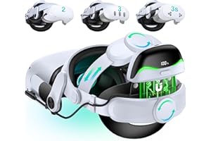DXKK for Meta Quest 3/3s Head Strap with Battery - Magnetic & Extended 3H & Digital Display, Double Dials, Quick-Switch Reality Mode, Comfort VR Headset Strap for Oculus Quest 2