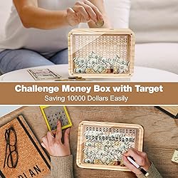 Homgaty Wooden Money Box Money Bank, Clear