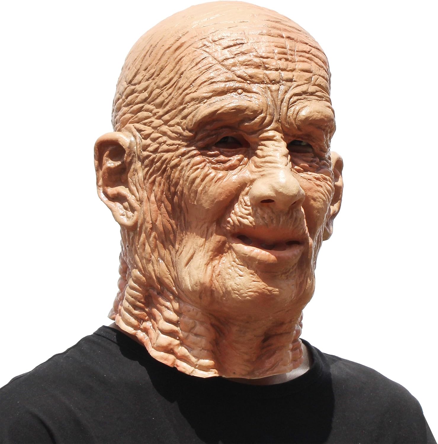 PartyHop - Old Man Mask - Realistic Halloween Latex Human Wrinkle Face Mask, Mixed Colors, Men: One Size