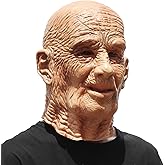 PartyHop - Old Man Mask - Realistic Halloween Latex Human Wrinkle Face Mask