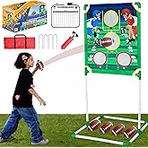 JIMI Football Toss Game, Football Throwing Target Game with 4 Inflatable Toy Footballs 56-Inch Football Target, Indoor Outdoo