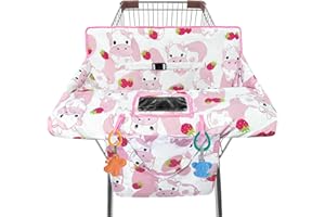 GXFCYMXBD Shopping Cart Cover for Baby,2-in-1 High Chair Cover Soft,Portable, and Machine Washable,Comfortable Cotton Seat Pad with Safety Harness and Portable Cloth Bag,Fits All Supermarkets and Restaurants