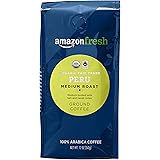 AmazonFresh Organic Fair Trade Peru Ground Coffee, Medium Roast, 12 Ounce