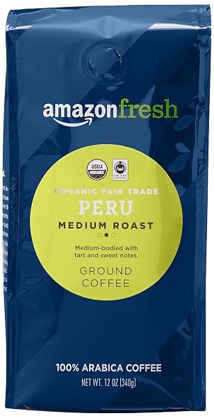 AMAZON FRESH ORGANIC FAIR TRADE PERU GROUND COFFEE,...
