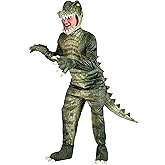Adult Dangerous Alligator Costume with Jumpsuit, Hood, Mitts, and Shoe Covers