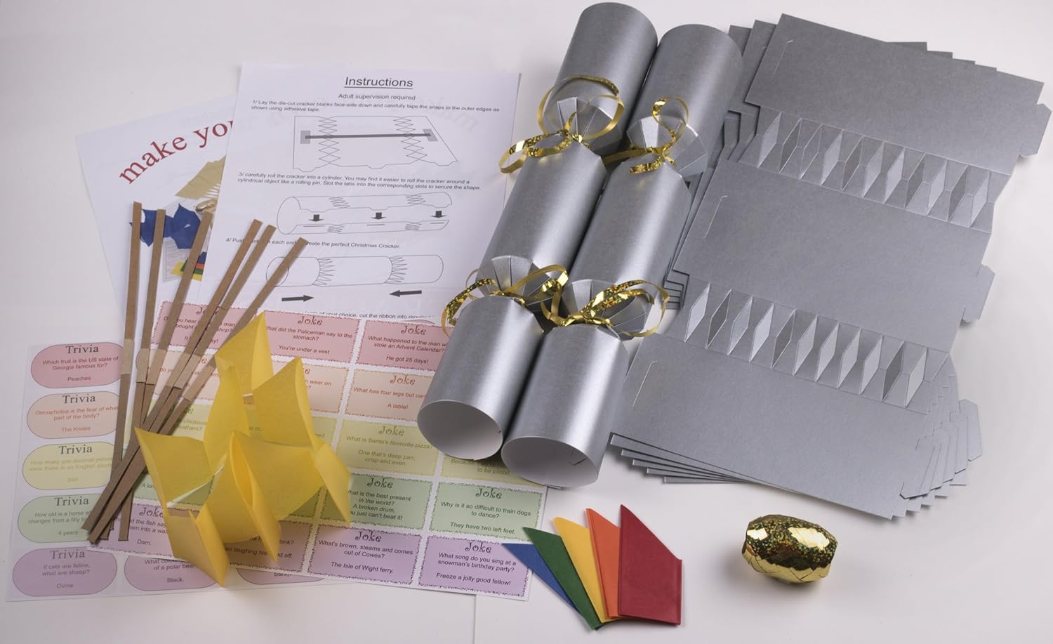 Download Jesters 10 X Make Your Own Large 14 35cm Christmas Cracker Kits Silver Amazon Co Uk Toys Games Yellowimages Mockups