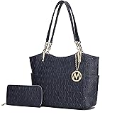 MKF Shoulder Bag for Women & Wallet Purse Set: PU Leather Tote Handbag – Top-Handle Stylish Satchel Pocketbook