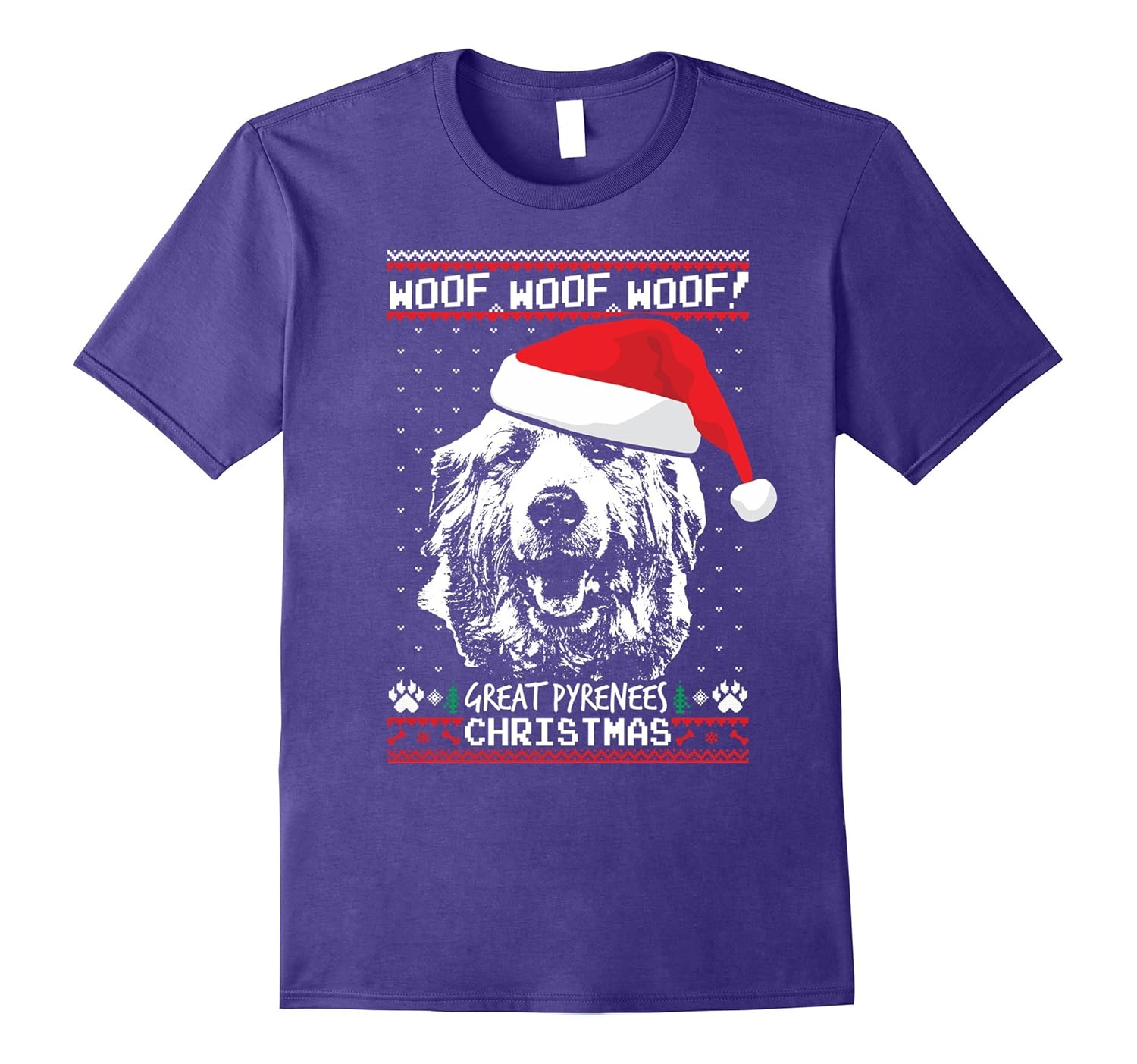 Woof Great Pyrenees Christmas Shirt Funny Xmas Gift-ANZ