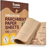 Katbite 130Pcs 10 Inch Sandwich Wrapping Paper, Heavy duty Deli Paper, Greaseproof &amp; Non-stick Parchment Paper, Pre-cut Unbleached Parchment Paper is Perfect for Wrap Bread, Burger and Sandwich