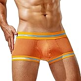CHAOJIESI Mens Trunks Underwear Soft Ribbed Cotton Boxer Briefs for Men Low Rise Breathable Stretchy Comfort Pouch Design