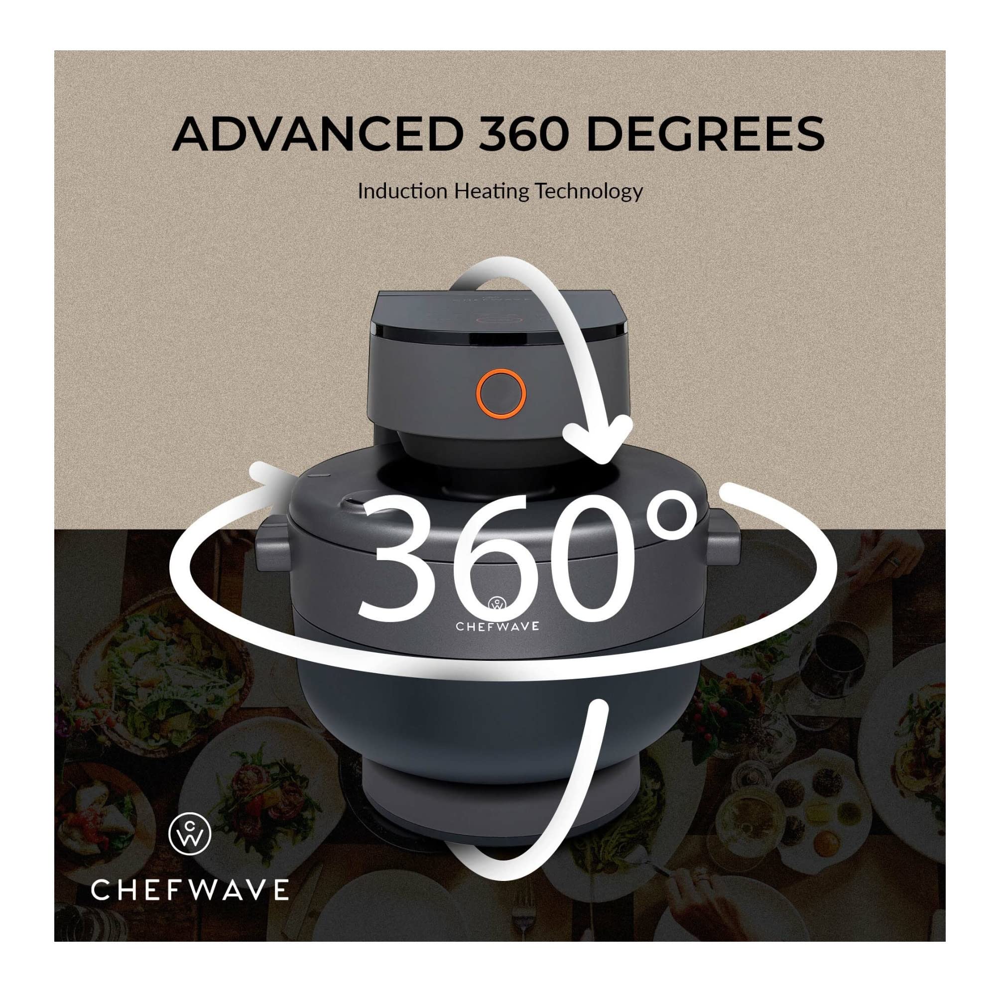ChefWave Chefe 13-in-1 Programmable 4 Qt. Multicooker, Small Non-Stick Stainless Steel Crockpot/Slow Multi Cooker without Coating, Voice Alerts, 360 Induction Heating Technology, Includes Recipe Book