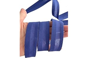 PEPPERLONELY 5 Yards 25mm (1 Inch) 100% Cotton Single Fold Bias Type Bias Binding for Sewing and Hemming Ribbon - Royal Blue