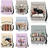 Wxiben Bookish Magnetic Bookmark Gifts - 8Pcs Book Lovers Bookmarks Magnetic Book Mark Magnets Cat Flower Book Mark Magnet Vintage Bookmark Page Markers Clip for Women Reading Students Teachers