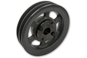 PRO-EDGE INDUSTRIAL PNEUMATICS AND CONTROLS Double Groove 7.25" Cast Iron Electric Motor " H " Pulley/Sheave, Bushing Included, for 3/8" and 1/2" Top Width 3L/A/AK/4L/4LK Section V Belt, 2 Groove (7/8" Shaft / 0.875 Bore, 2AK74H)