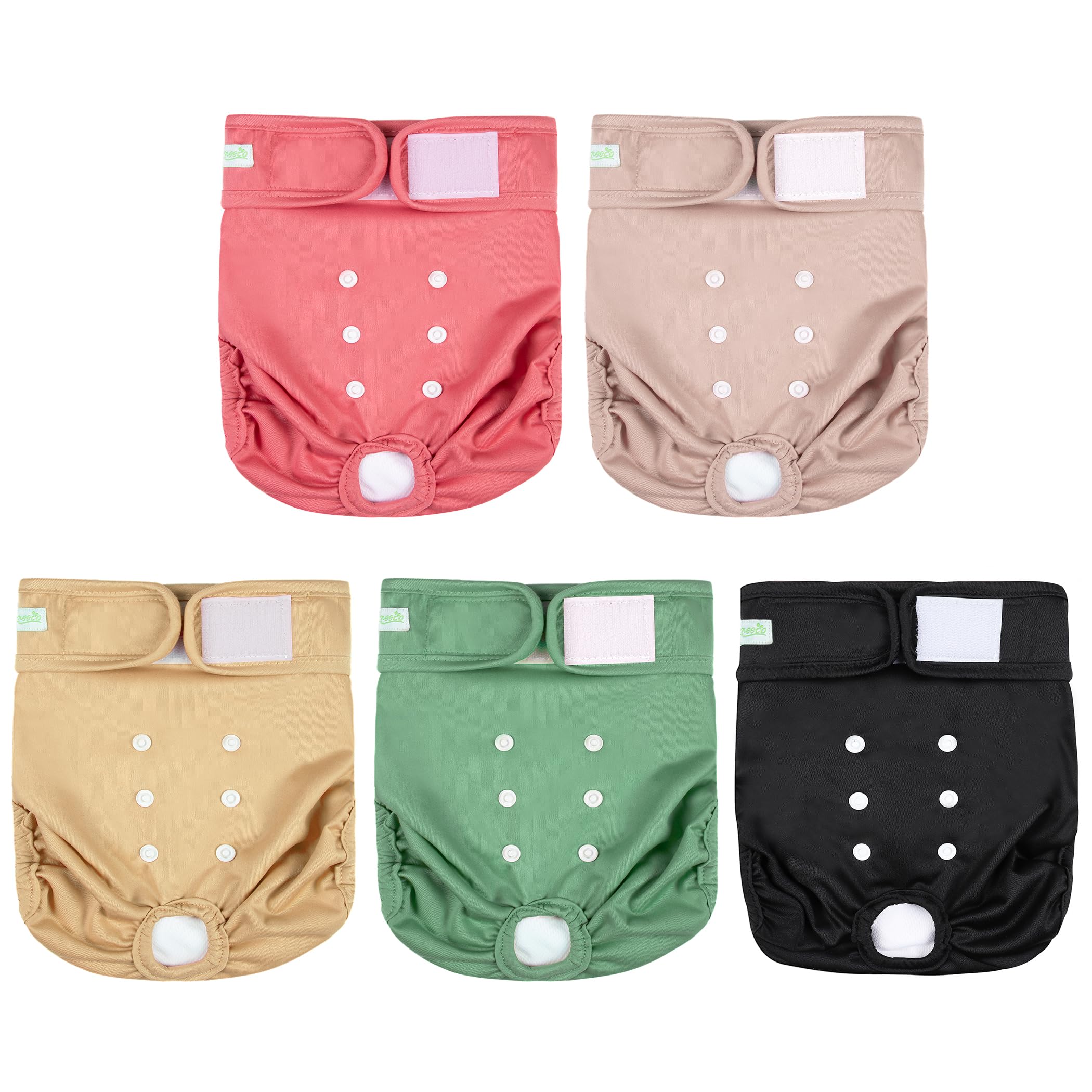 Photo 1 of wegreeco Female Dog Diapers, Washable Reusable Pet Puppy Doggie Diapers for Small Medium Large Female Dogs in Heat Period, Doggy Period Panties Medium