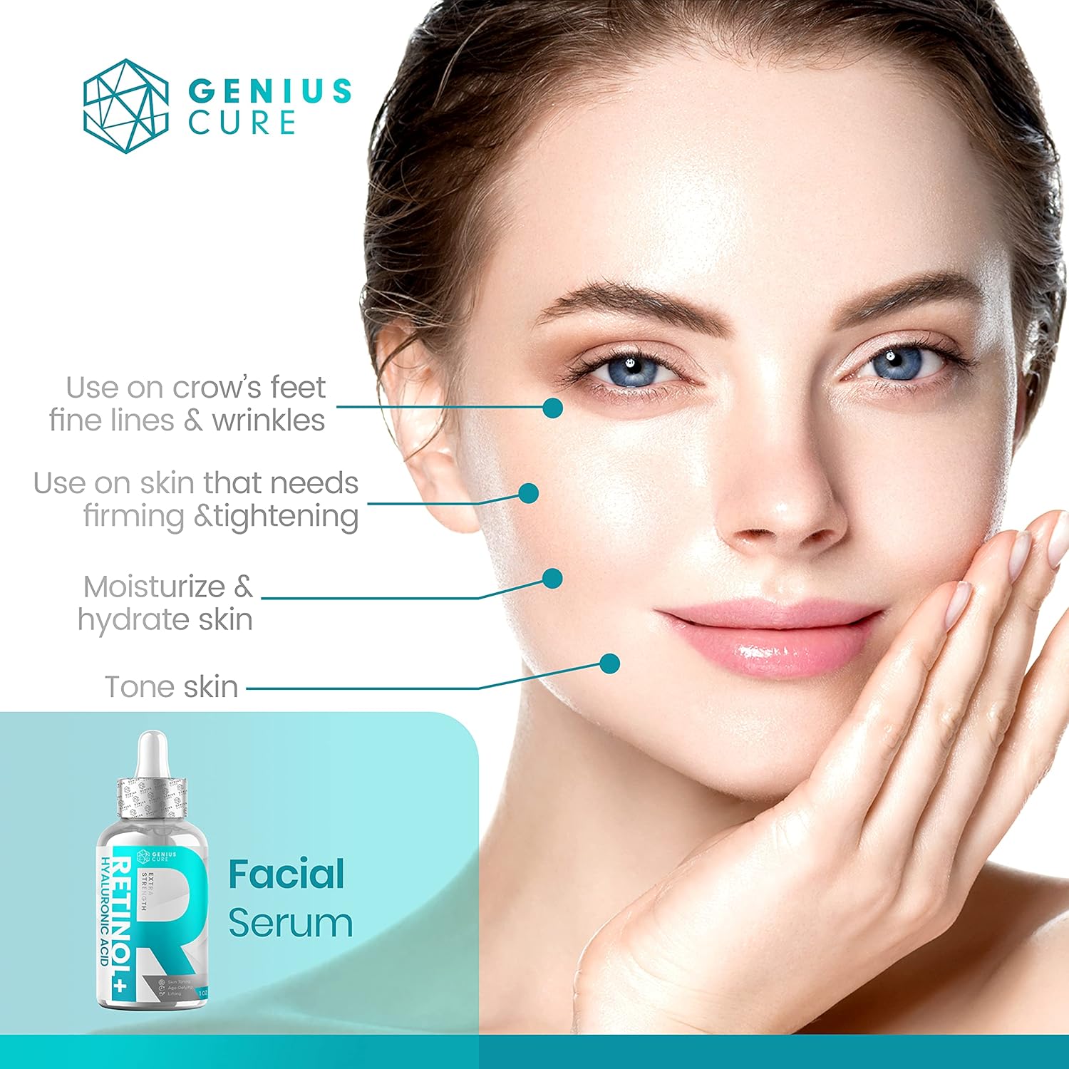 Retinol & Hyaluronic Acid Serum Anti Aging & Anti Wrinkle Serum, Boost Collagen Production and Effectively Reduce Wrinkles For Face & Eyes 1fl oz: Beauty
