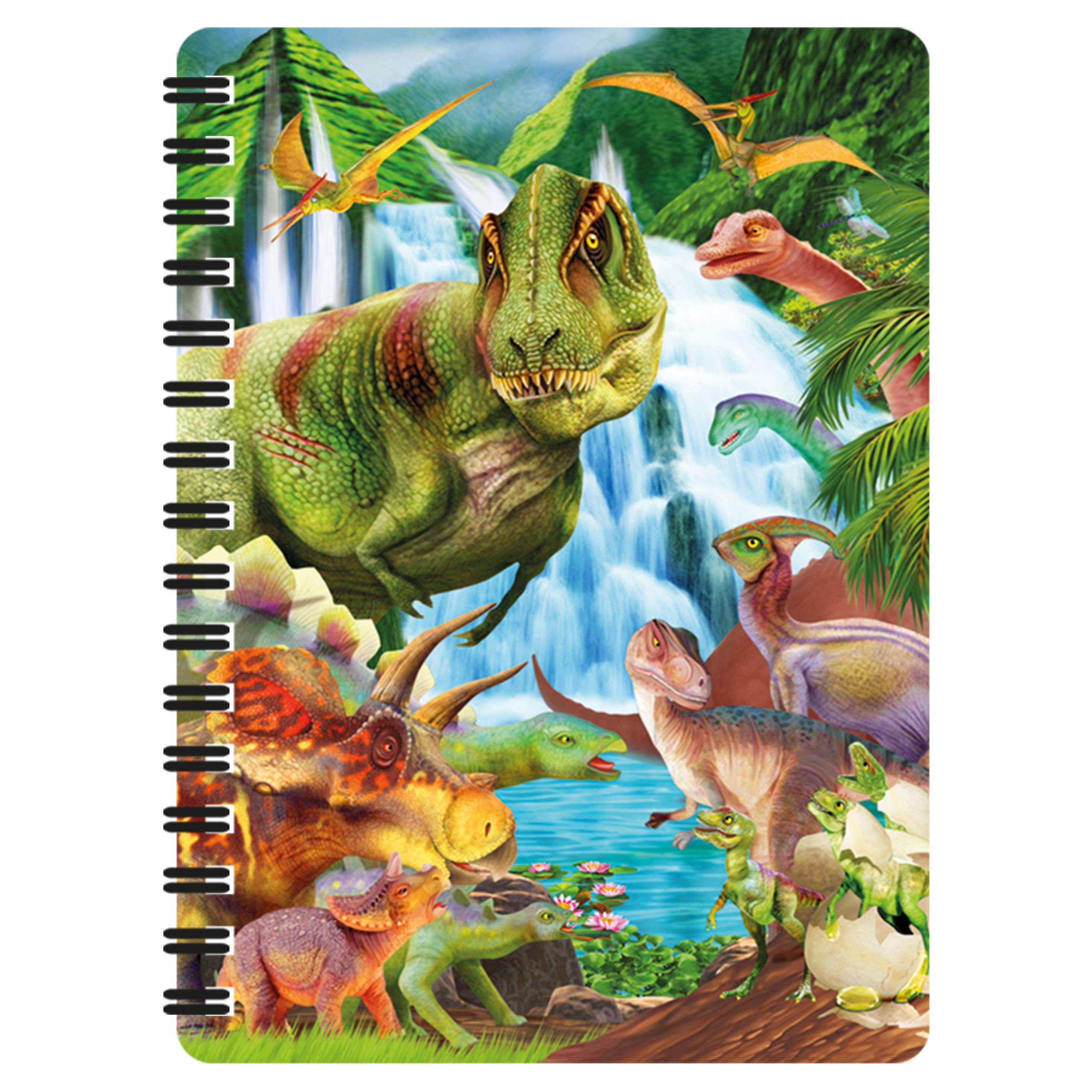 3D LiveLife Jotter - Dinosaur Mountain from Deluxebase. Spiral Bound A6 Notebook with 80 Plain Recycled Pages. Pocket Sized Animal Notepad, Journal or Drawing Book with Jurassic Cover
