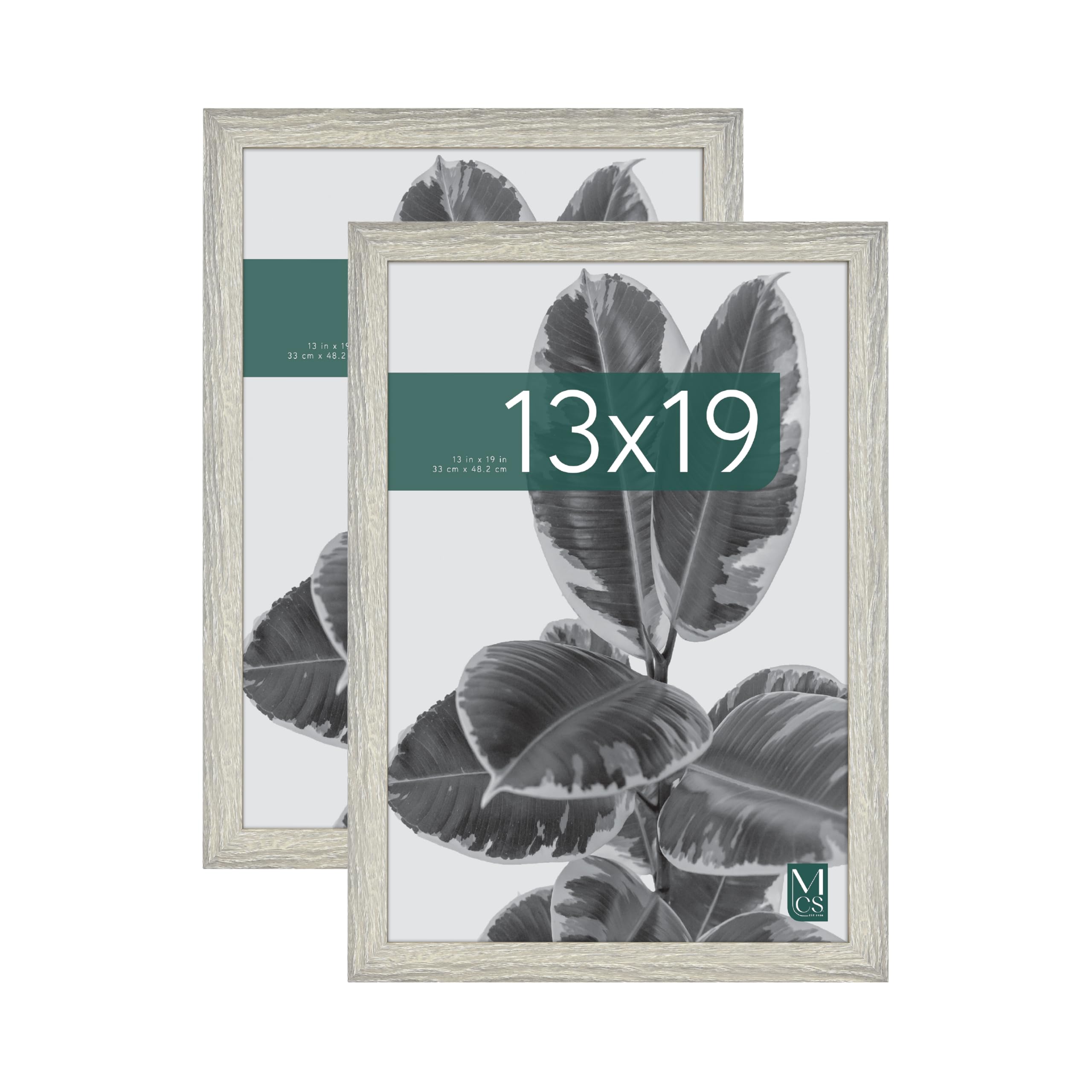 MCS Studio Gallery 13x19 Picture Frame Gray Woodgrain Engineered Wood, Rectangle Photo Frame for Photos, Posters & Art Prints (2-Pack) Image