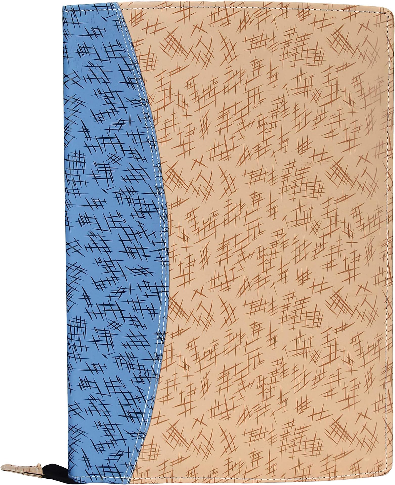 Alpha Kart Professional Printed Portfolio File Folder with Leaf, Document Folders for Certificates, Conference (20 Leafs, Size-B4, Color : Blue, Beige)
