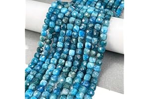72pcs Natural Gemstone Beads Apatite Beads Faceted Cube Loose Spacer Bead Bohemia Bead for DIY Necklace Bracelet Earrings Jew