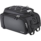 MOSISO Bike Rack Bag with Rain Cover, 15L Waterproof Bike Ebike Rear Bags Bicycle Trunk Bag Convertible to Backpack, Cycling Handbag with Elastic Cord&Shoulder Strap for Commuter Travel Outdoor, Black