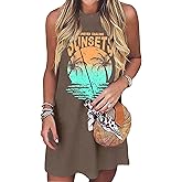 BEIDEFY Summer Dress for Women Tank Beach Dresses Casual Vacation Mini Sundress Hawaiian Tropical Dresses