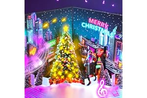 APOTODITO Musical Christmas Cards, Unique Pop Up Christmas Cards with Music and Light, Christmas Gift at Christmas Holiday New Year for Women Men Kids Family Friends Children.