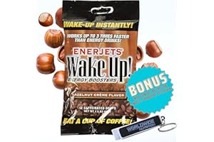 Worldwide Nutrition Enerjets Wake Up Energy Booster Caffeinated Drops - Instant Coffee Energy Supplements - Hazelnut Creme Flavor - Pack of 12, 12 Drops Per Package Multi Purpose Key Chain