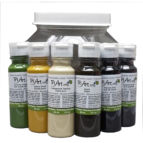 TriArt Liquid Acrylic Neutral Palette Set, 6 by 60Milliliter