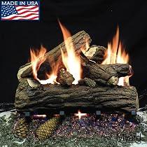 Amazon.com : PayandPack 18 inches Country Oak Deluxe Fire Gas Logs (LOGS  ONLY) for Natural Gas/Liquid Propane Vented Fireplace : Patio, Lawn u0026 Garden