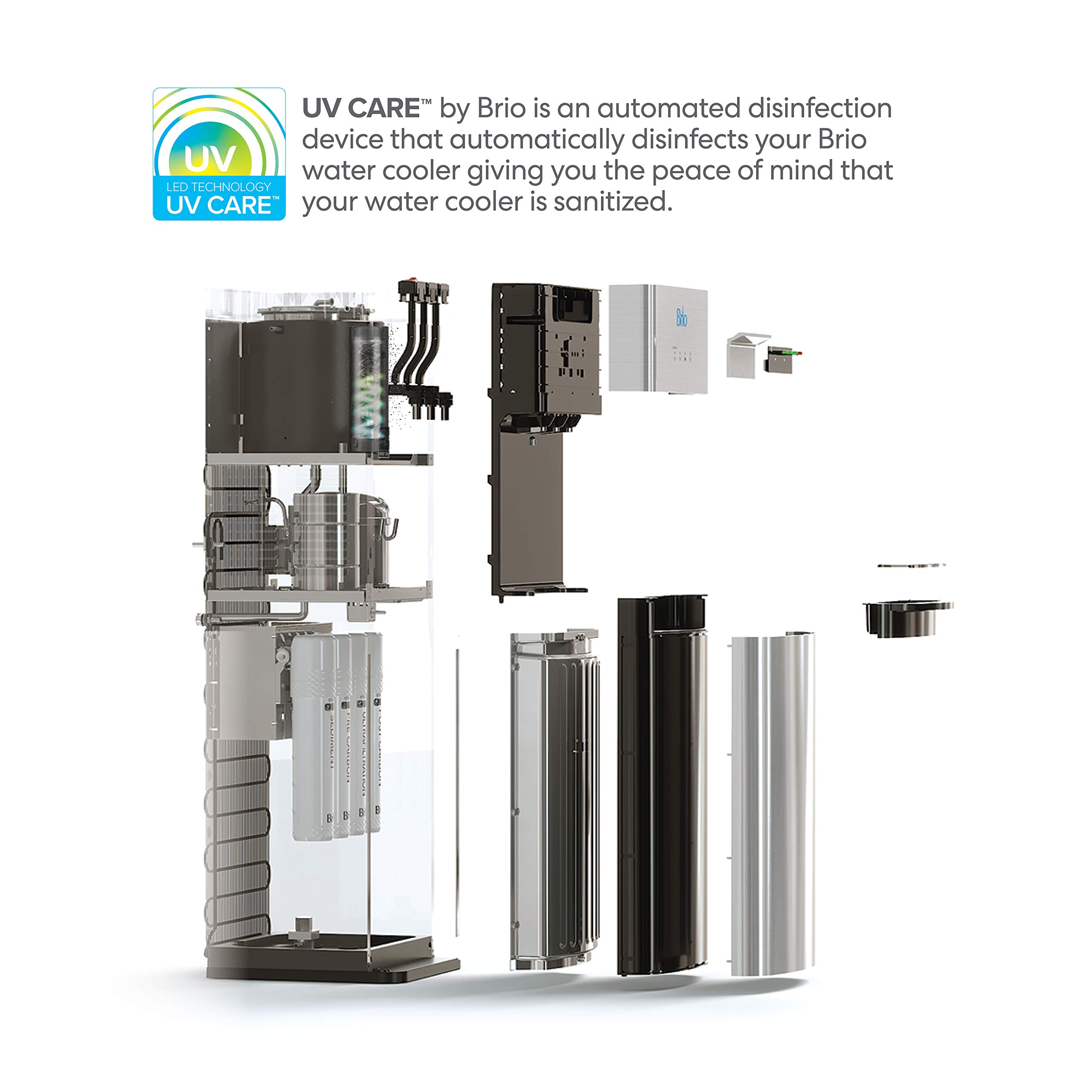 Brio Self Cleaning Bottleless Water Cooler Dispenser, UL Approved, Stainless Steel, Point of Use Drinking Water Filter, Hot, Cold, and Room Temperature