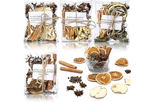 Siifert 4 Pcs Christmas Stovetop Potpourri Xmas Simmer Pot Kit Dried Orange Apple Pieces Potpourri Simmer Pot Room Air Freshener Sachet Botanical Bowl Filler Gift Decor for Holiday Xmas Decor