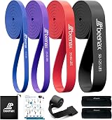 Beenax Resistance Bands Pull Up Set with Door Anchor 4 Levels 208cm