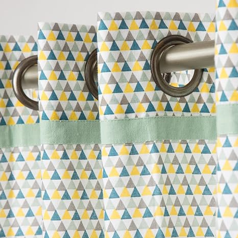 Schöner Leben Shop Rideau à œillets Motif Triangles Isocèles