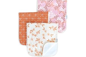Copper Pearl Baby Burp Cloth Large 21''x10'' Size Premium Absorbent Triple Layer 3-Pack Gift Set Rue