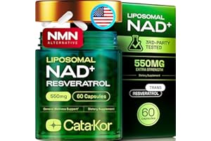 Cata-Kor Liposomal NAD+ Supplement with Resveratrol – NMN Supplement Alternative – Third-Party Tested – Advanced NAD Resveratrol