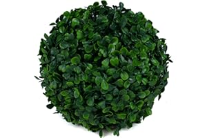3rd Street Inn Small Boxwood Topiary Ball - Artificial Plant Set - Indoor/Outdoor Wedding Party Decor - Faux Foliage Garden Sphere - Tree and Bush Substitute (7", 2 Pack)