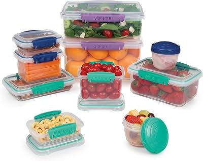 Paper Mate Sistema KLIP IT boîtes de conservation alimentaire | Boîtes de préparation avec couvercleslunch boxboîtes à en-cas et Cie | Empilables et hermétiques | 20 pièces
