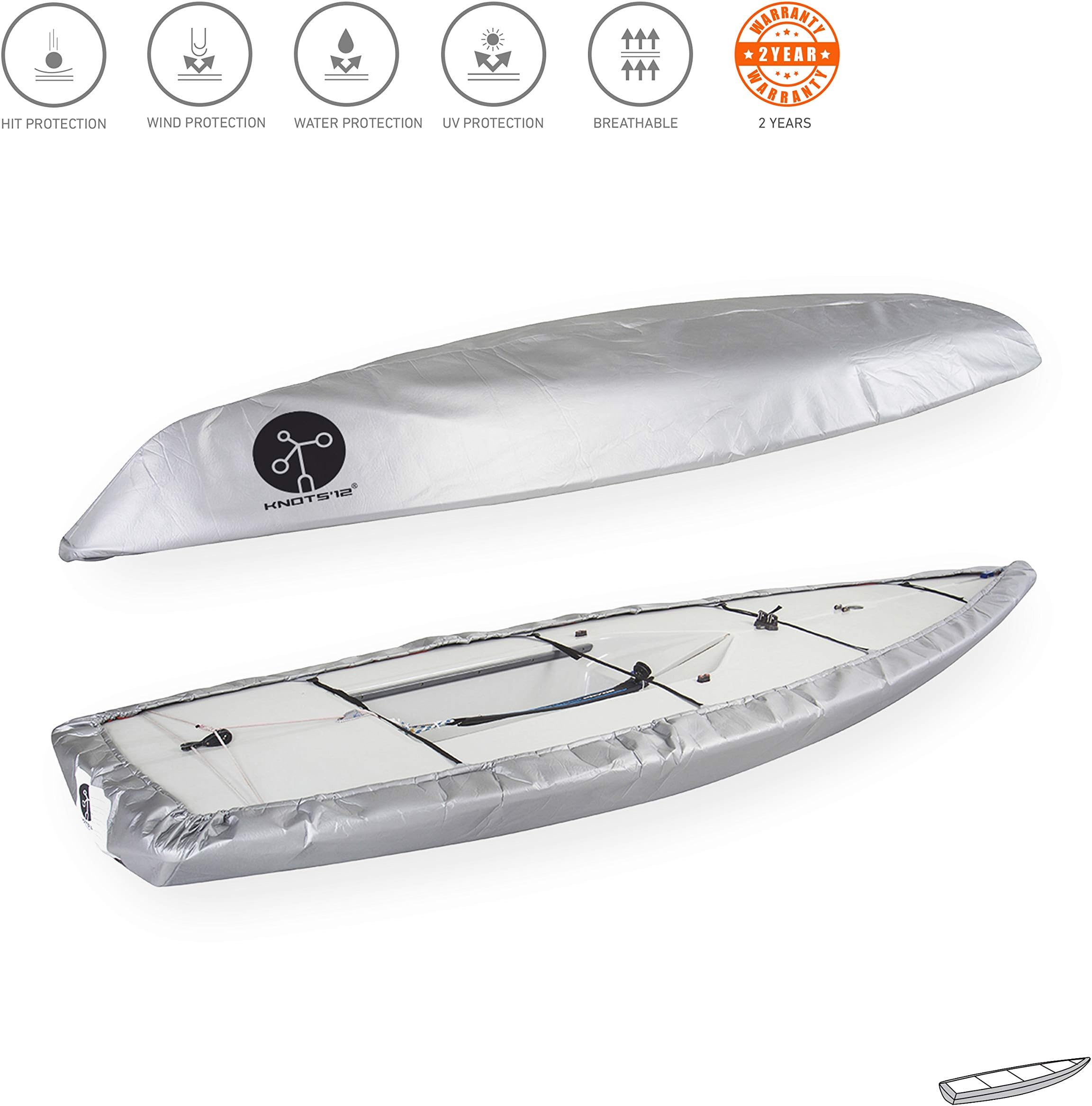 Knots12 - Laser Sailboat Bottom Cover for Transportation or Storage - Silver Laminated