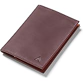 Allett Original Wallet, Merlot | Leather, Slim, Minimalist | RFID Blocking, Ultra Thin Bifold, Front Pocket | Holds 4-24+ Cards, Bills, Receipts | Wallets for Men & Women